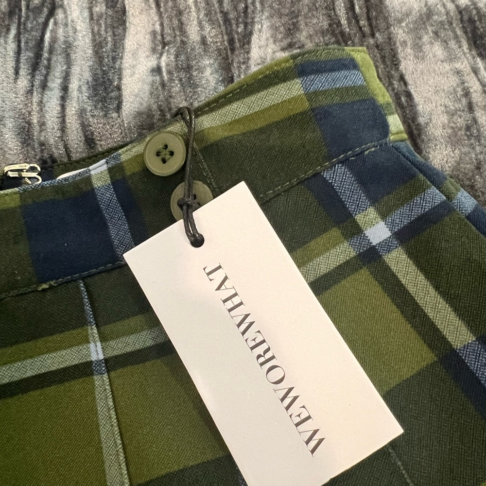 WeWoreWhat Blue and Green Plaid Tennis Skirt Size 0 - Picture 3 of 3